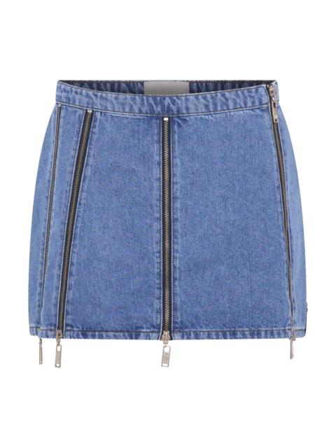 ONE TEASPOON Zip Mid Waist Micro Mini Denim Skirt - Blue Estate