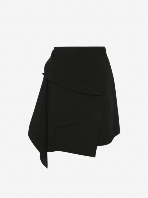 Women's Drape Tailored Mini Skirt in Black