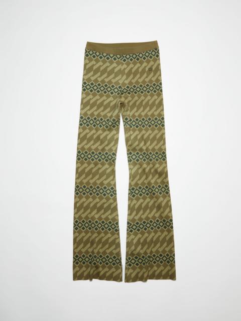 Acne Studios Printed rib knit trousers - Khaki beige/wheat beige