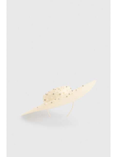KAREN MILLEN Scattered Pearl Detail Boater Style Fascinator