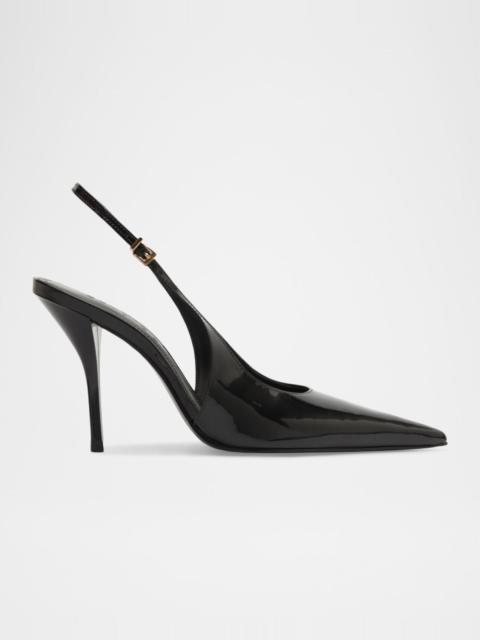 SCHUTZ Liora 100mm Patent Leather Slingback Pumps