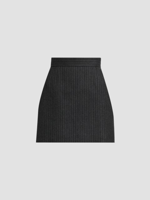 VERSACE Women's Pinstripe Wool Twill Mini Skirt - Grey Melange
