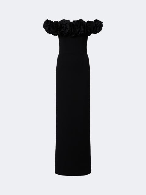 REBECCA VALLANCE Odetta floral-appliqué off-shoulder crêpe gown