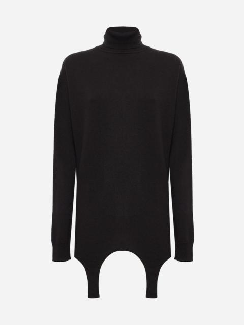 Garter cashmere turtleneck