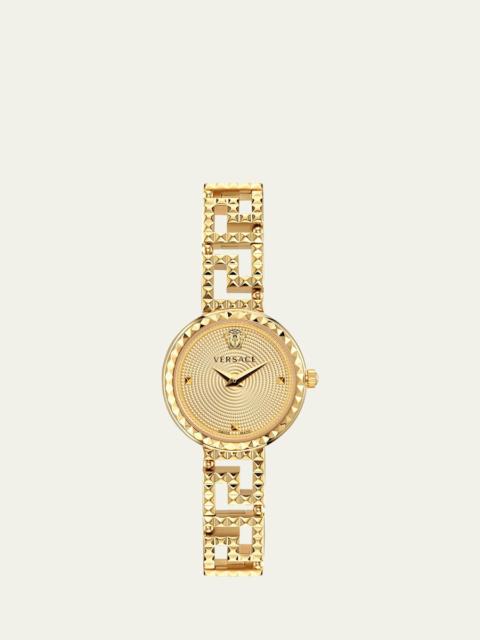 VERSACE 28mm Greca Goddess Watch with Bracelet Strap, Gold Plated