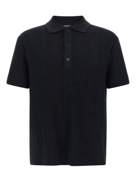 Balmain monogram polo shirt