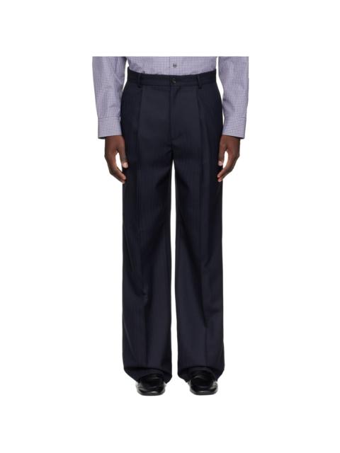 Dries Van Noten Navy Wool Trousers