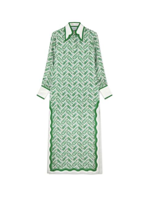 CASABLANCA Ping Pong Monogram Silk Dress