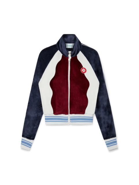 CASABLANCA Burgundy Velour Panelled Track Top