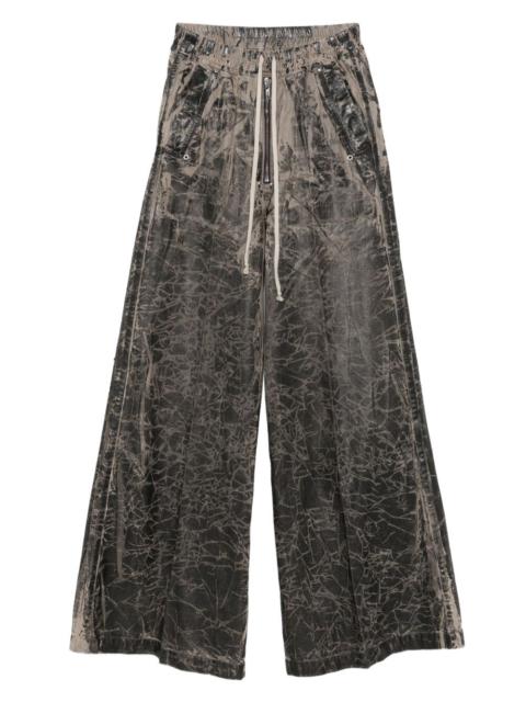 Rick Owens DRKSHDW crackled-effect zip trousers