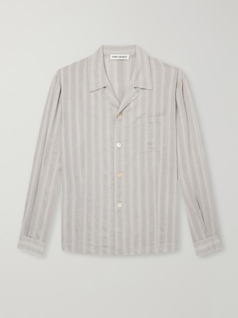 Our Legacy Private Camp-Collar Striped Woven Shirt