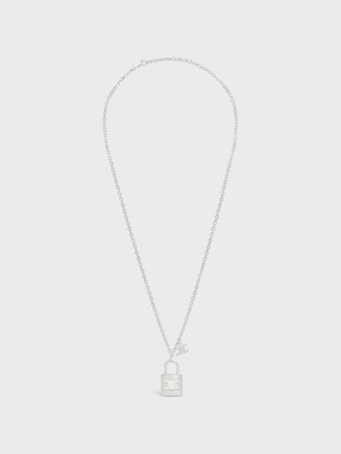 CELINE Triomphe Lock Large Necklace in Brass with Rhodium Finish