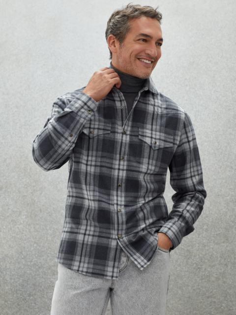 Cotton madras flannel easy fit western shirt