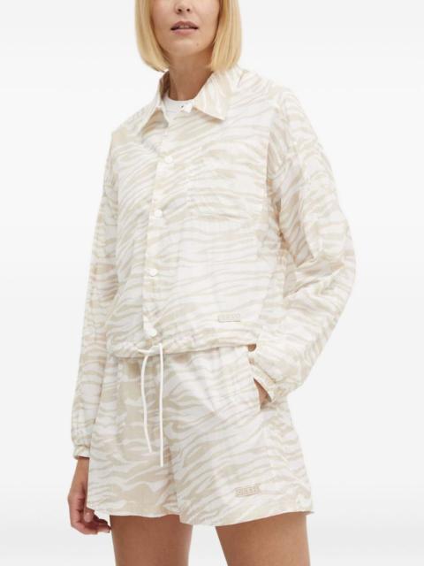 GUESS USA zebra-pattern shirt jacket