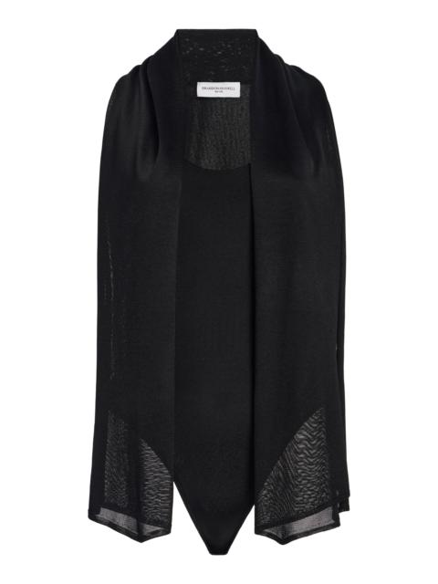 BRANDON MAXWELL The Capri Scarf-Detailed Bodysuit black