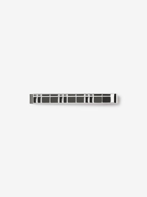 Burberry Check Detail Palladium-plated Tie Bar