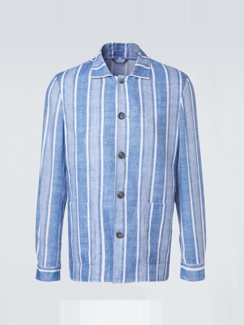 FEDELI Striped linen shirt