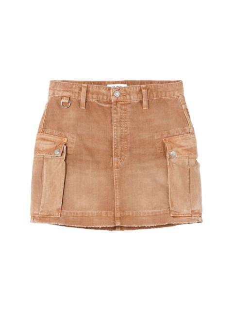 cargo denim mini skirt