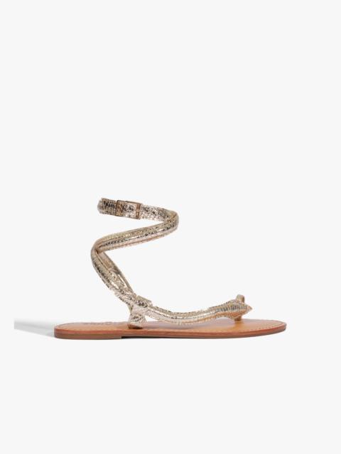 SCHUTZ Courtney Metallic Leather Sandal