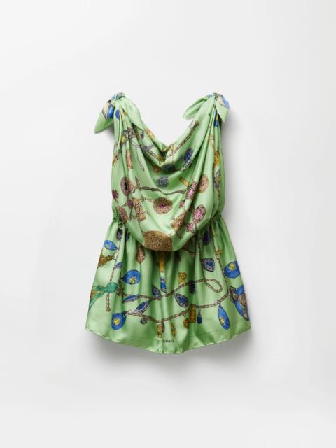 VERSACE Printed Silk Twill Mini Dress