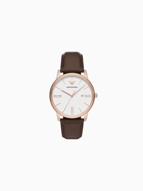 EMPORIO ARMANI THREE-HAND TWO-TONE STAINLESS STEEL WATCH
