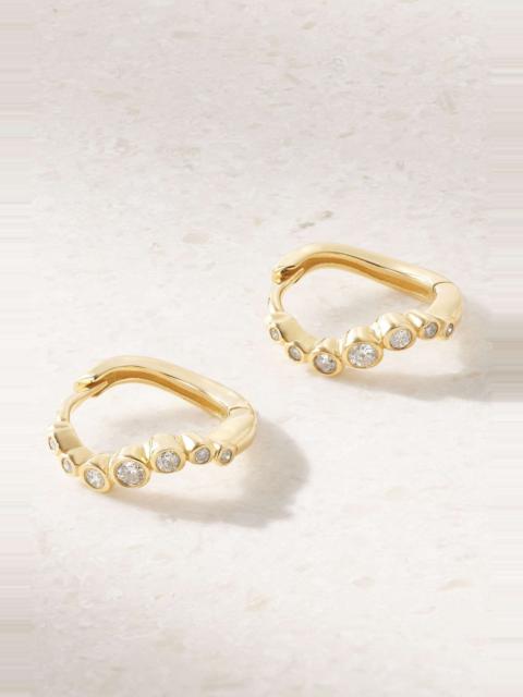 MATEO Wave 14-karat gold diamond hoop earrings