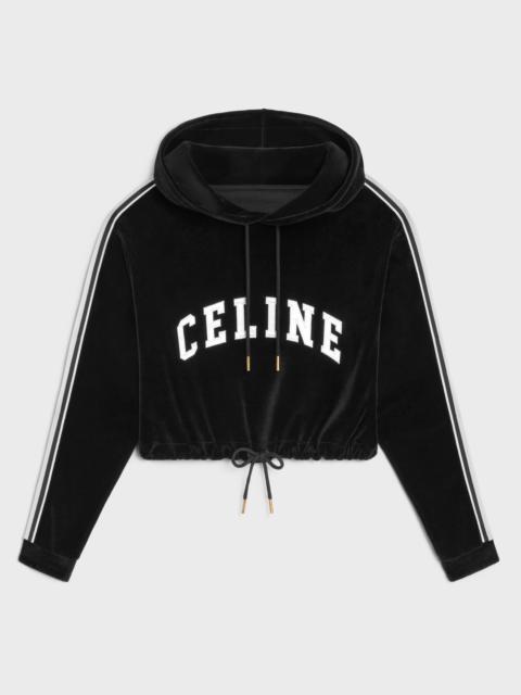 CELINE celine cropped hoodie in velvet jersey