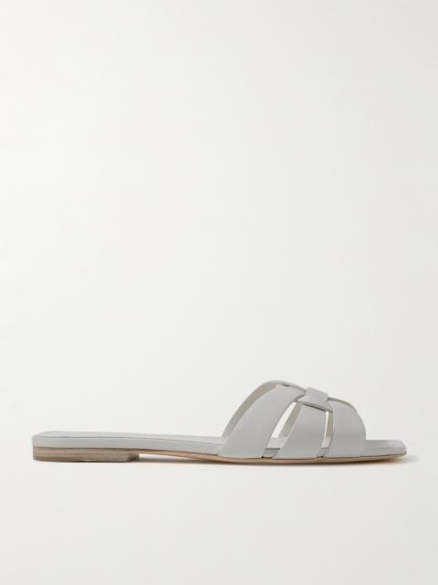 SAINT LAURENT Tribute Woven Leather Slides