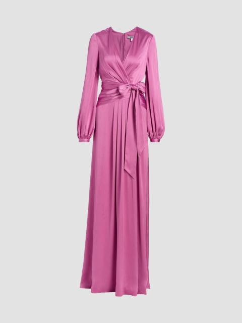 BADGLEY MISCHKA Women's Satin V-Neck Blouson Gown - Mauve