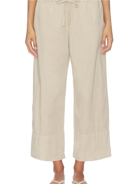JAMES PERSE Cotton Linen Stretch Cropped Poplin Pant