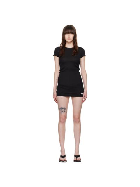 Alexander Wang Black Logo Patch Minidress