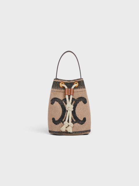 CELINE Teen Drawstring in Textile with Triomphe and calfskin