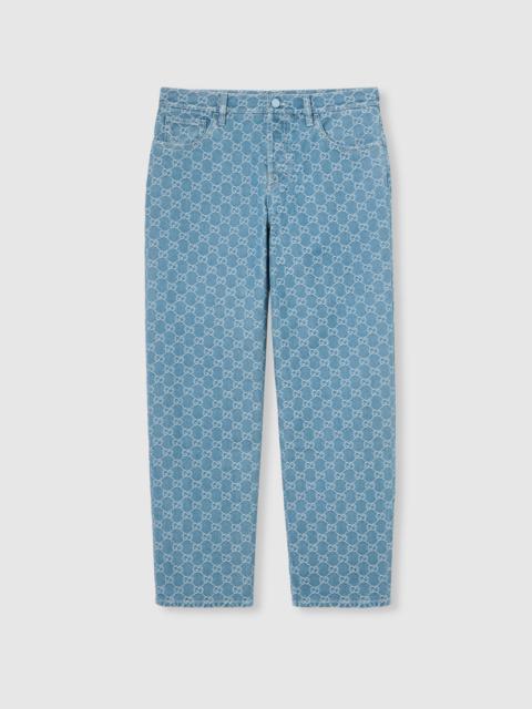 GUCCI GG denim jacquard pants