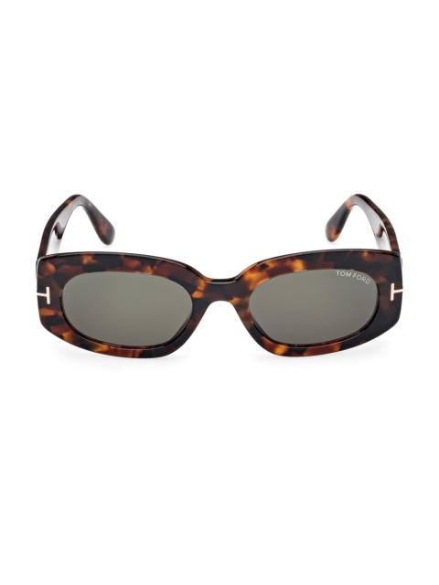 TOM FORD Women's Cielle 52MM Oval Sunglasses - Tortoise Dark Havana