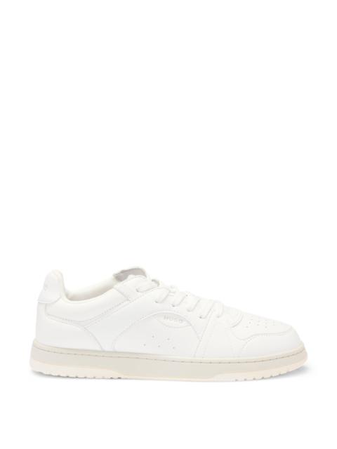 HUGO FAUX-LEATHER SNEAKERS WITH CONTRASTING DETAILS