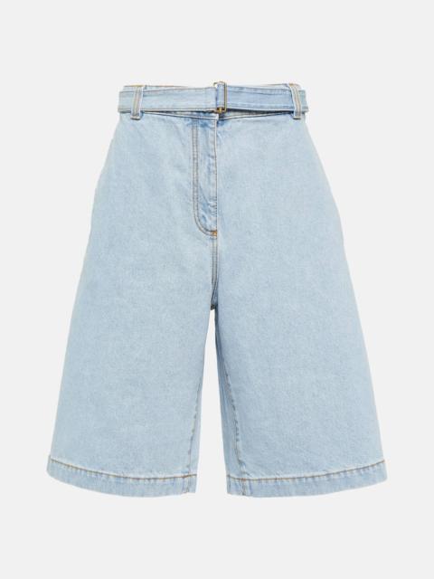 Etro Embroidered denim shorts