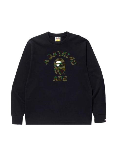 BAPE 1st Camo College Long-Sleeve Tee 'Black/Green'