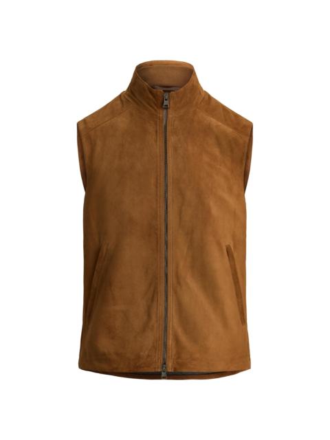 Polo Ralph Lauren Men's Classic Suede Double-Zip Vest - Cafe Brown