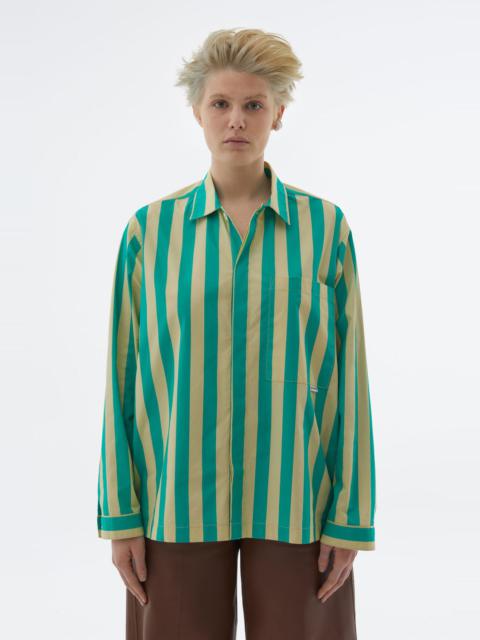 SUNNEI LIGHT YELLOW & GREEN STRIPED SHIRT