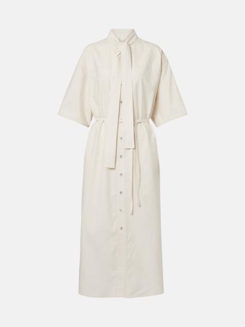 Lemaire Tie-neck cotton and silk shirt dress