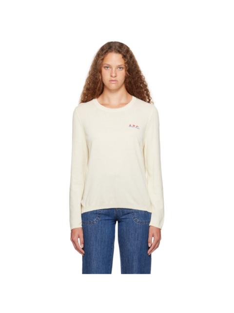 A.P.C. Off-White Embroidered Sweater