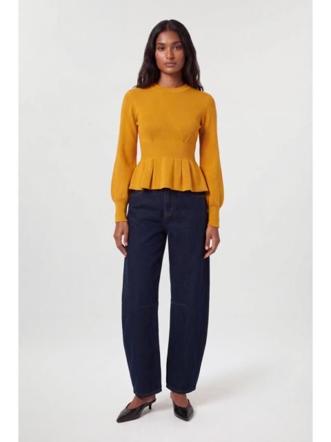 KAREN MILLEN Knitted Peplum Turtleneck Top