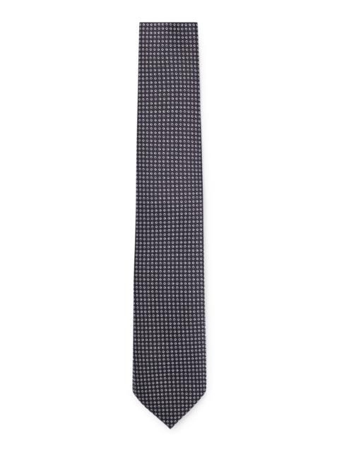 BOSS SILK-JACQUARD TIE WITH MICRO PATTERN