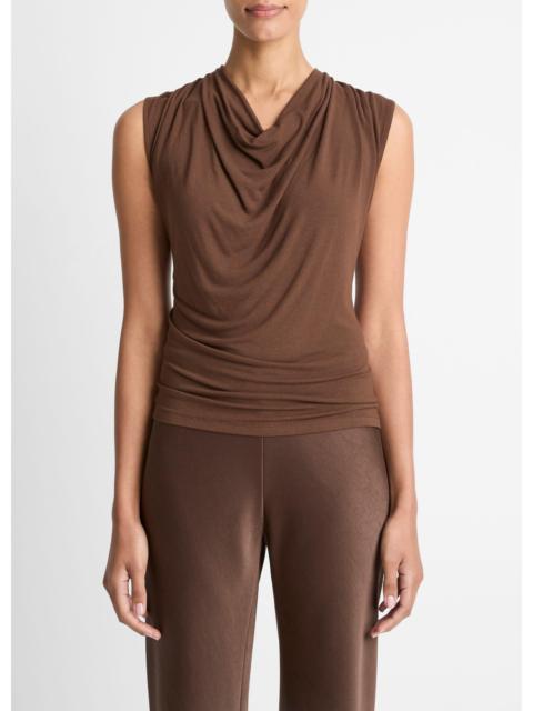 Vince Jersey Draped Cowl-Neck Top