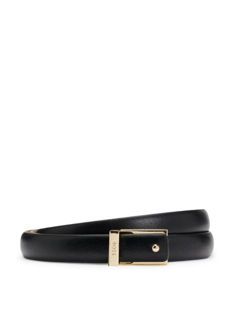 BOSS ITALIAN-LEATHER BELT WITH LOGO KEEPER