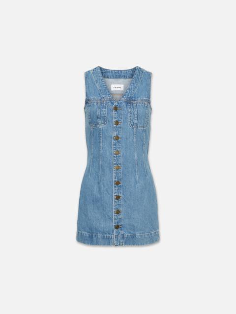 FRAME Sleeveless Trucker Pocket Dress in Delaware