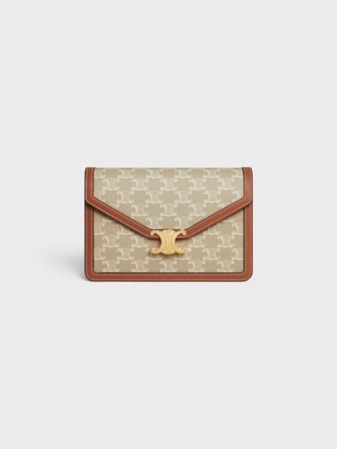 CELINE WALLET ON CHAIN MARGO in TRIOMPHE CANVAS AND CALFSKIN 