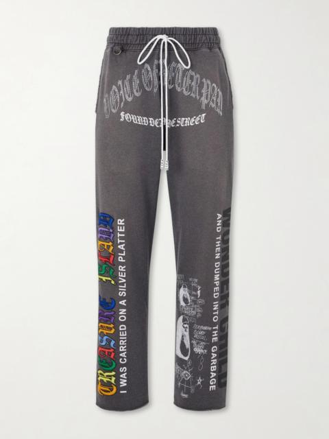 Paly Bobby Driscoll Embellished Printed Cotton-Fleece Sweatpants