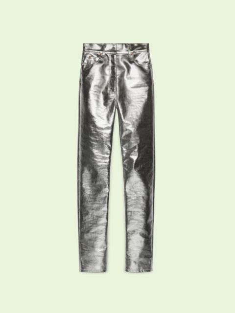 GUCCI Metallic stretch denim pants