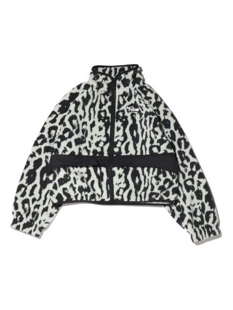 (WMNS) Nike Sportswear Sherpa Stay Warm Animal Print Printing Stand Collar Jacket Smoke Gray CU6592-